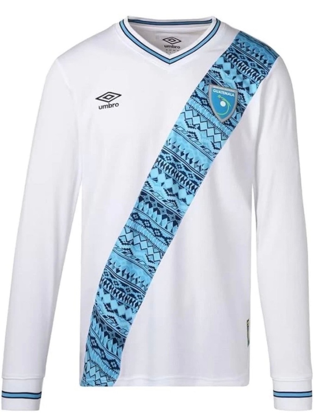 Umbro National Team Guatemala White & Light Blue Long Sleeve Jersey - Picture 1 of 5